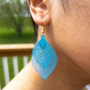 Double Leaf Earrings - Multiple Colors